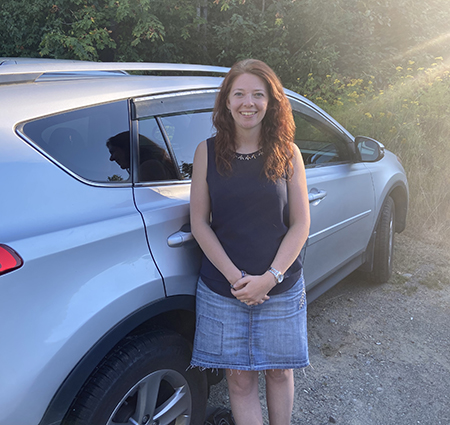 Cassy Southall, RMT, with her company vehicle